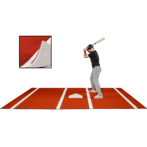 6 × 12 Proball Baseball Hitting Mat - Clay Poly, Inlaid Plate, Flexible 5mm Foam