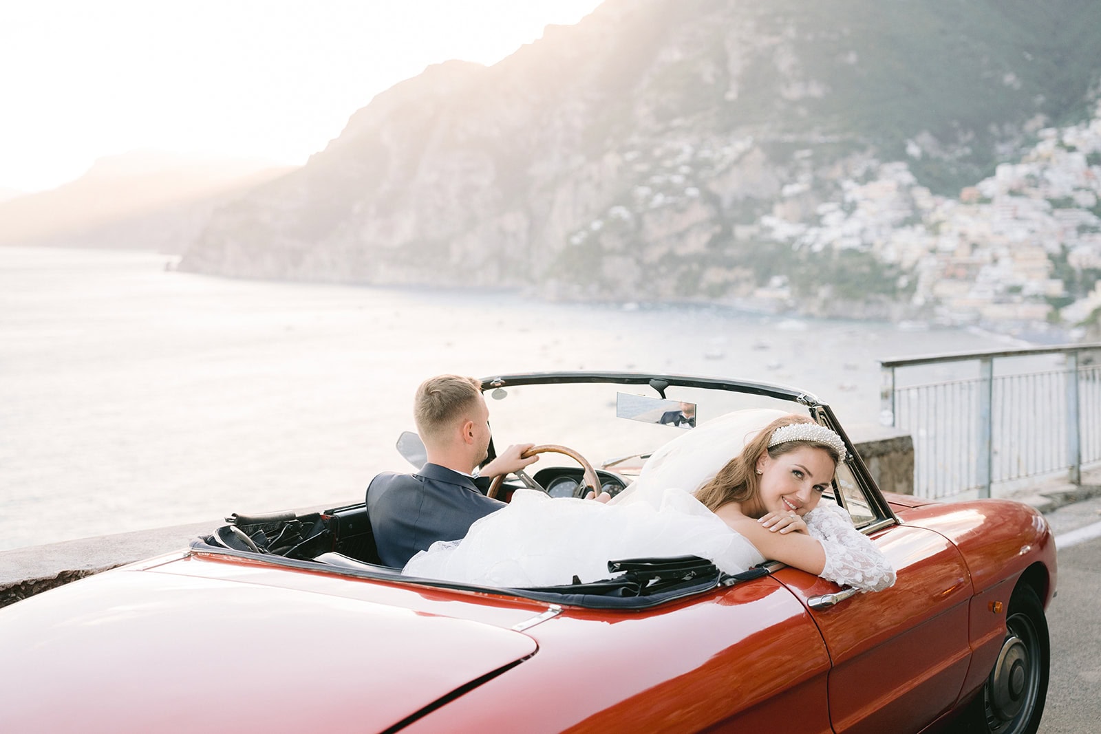 alfa spider wedding positano photographer amalfi coast