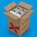 Caixa de papelão alta para lava e seca