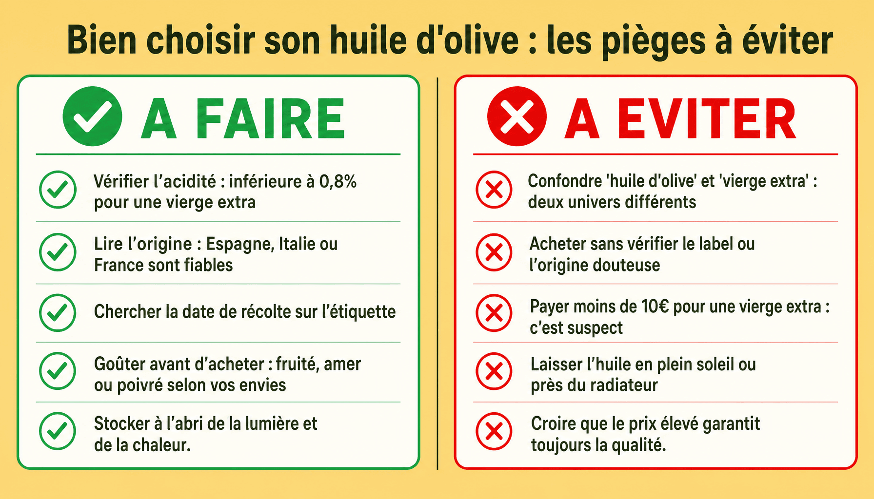 Infographie olive oil with olives : guide pratique pour choisir une vraie huile d'olive vierge extra de qualité