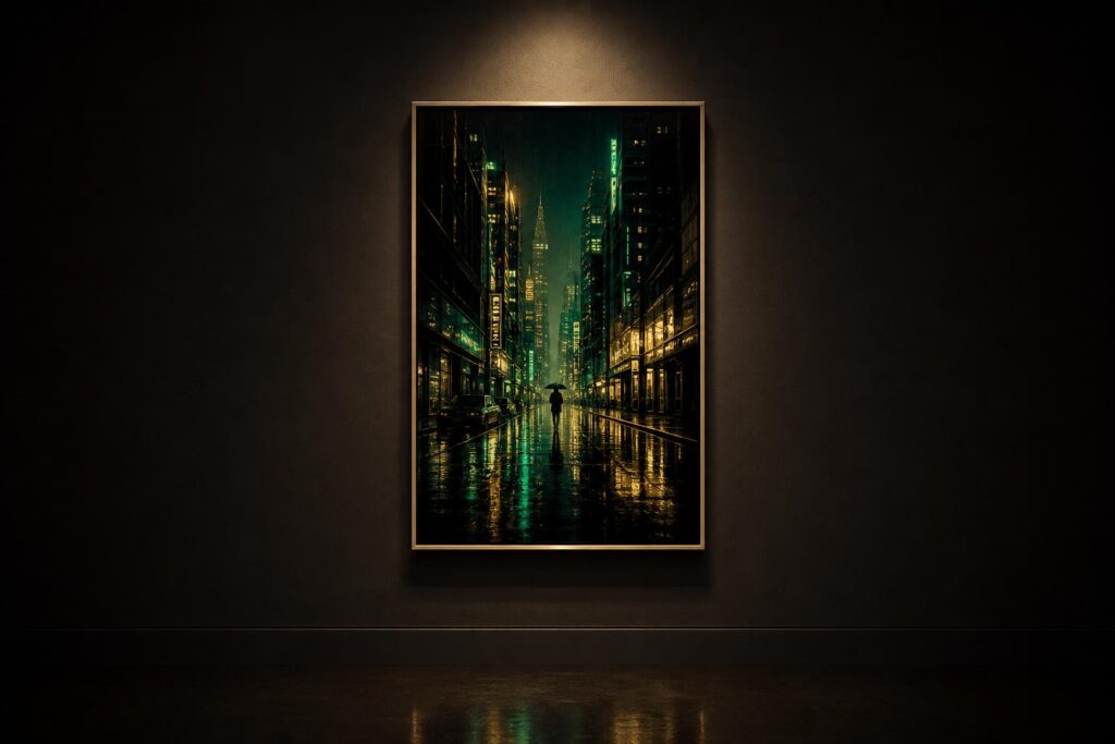 Affiche cyberpunk néon