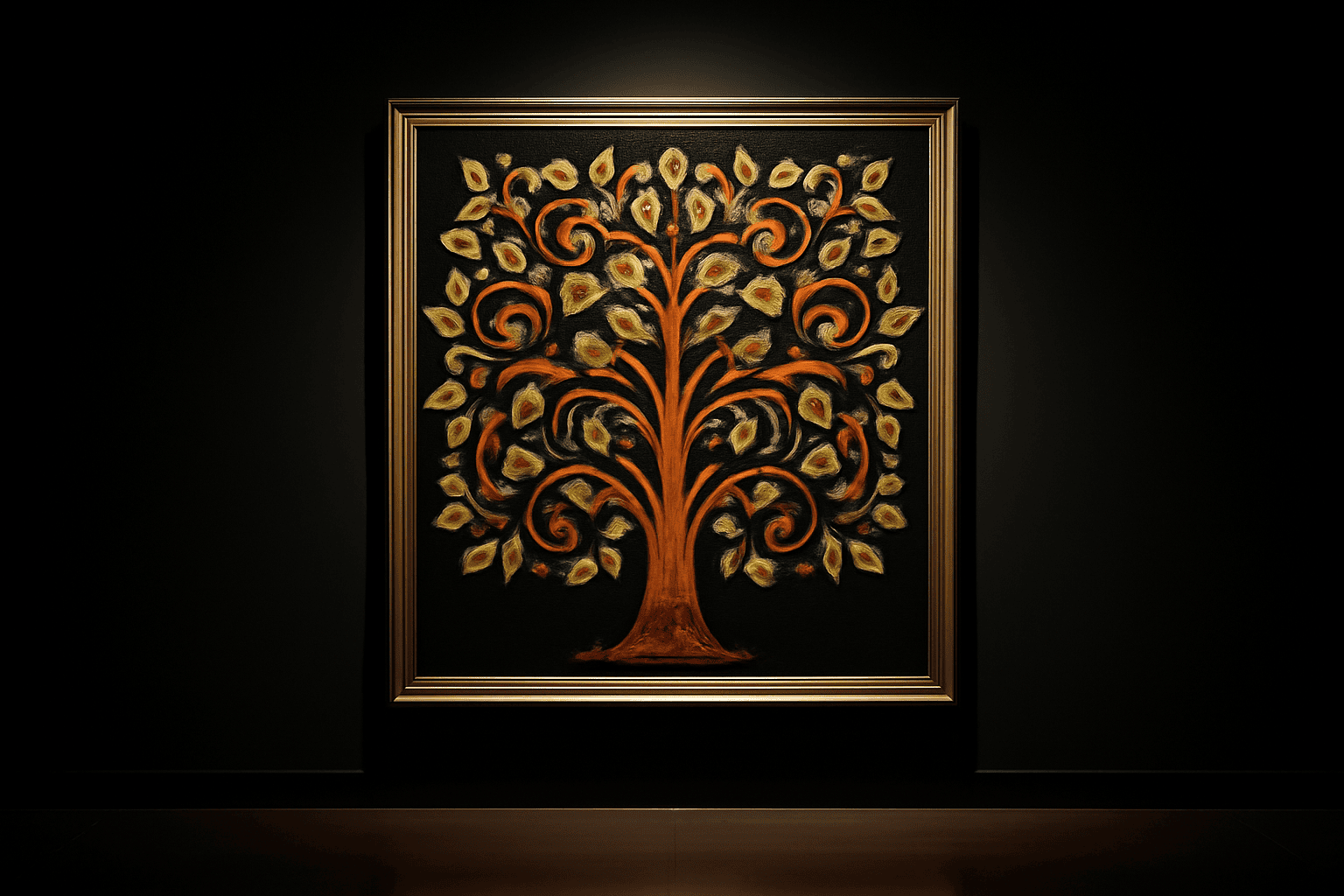 Tableau cadre arbre de vie rouge