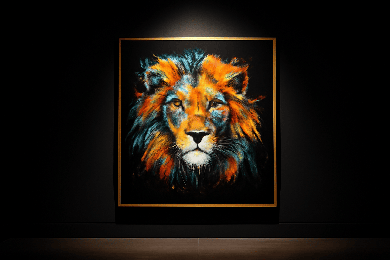 Tableau lion coloré