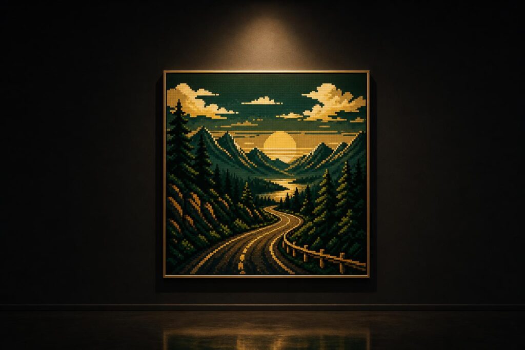 Tableau pixel art rétro