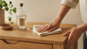 Nettoyer un meuble en bois avec du vinaigre blanc : la méthode naturelle qui respecte le bois