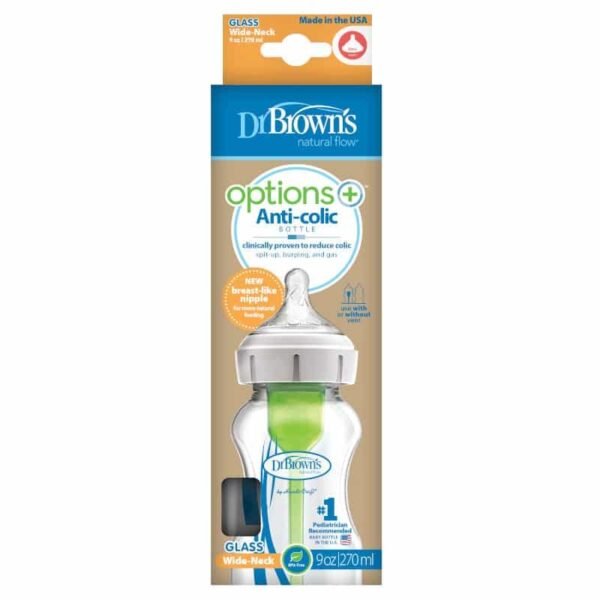 Dr. Brown's - Biberon en verre 270ml Cole large Dr Brown's