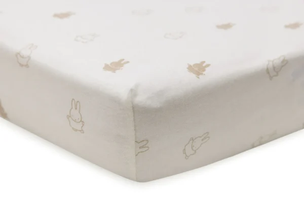 Jollein - Drap-housse Jersey 40/50x80/90cm Happy Miffy Nougat Le linge de lit