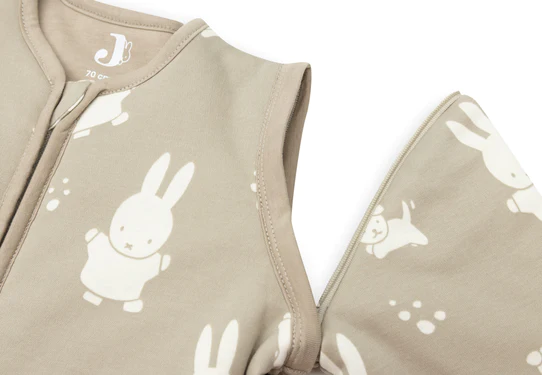 Jollein -Gigoteuse à manches amovibles 70 cm Sleepy Miffy & Snuffy Vert Olive Les gigoteuses & les nids d'ange