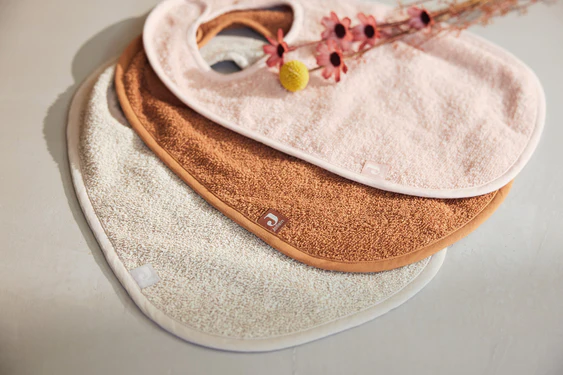 Jollein - Bavoir Éponge Pale Pink/Nougat/Caramel (3pack) Les bavoirs