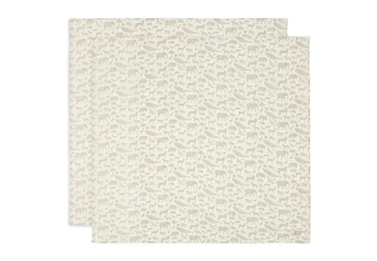 Swaddle Muslin 115x115cm Animals Olive Green (2pack)