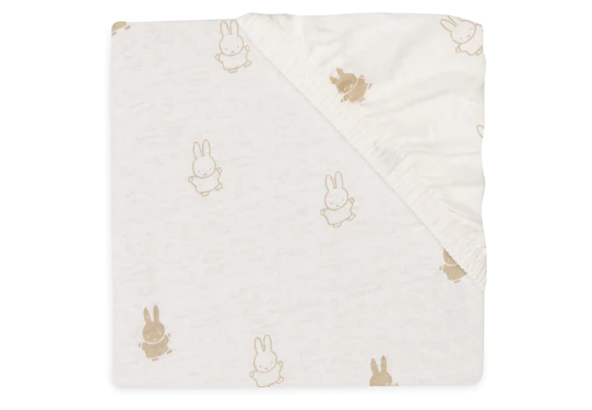Jollein - Drap-housse Jersey 40/50x80/90cm Happy Miffy Nougat Le linge de lit