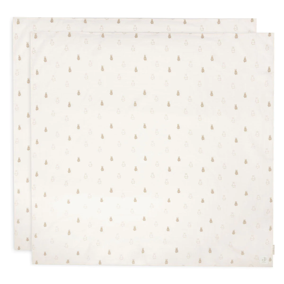 Jollein -  Lange Gaze de Coton Large 115x115cm Happy Miffy Nougat (paquet de 2) Jollein