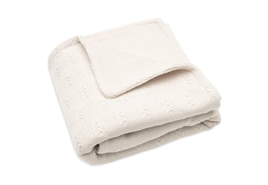 Jollein - Couverture Berceau 75x100cm Grain knit Oatmeal/Velvet MS innovaciones