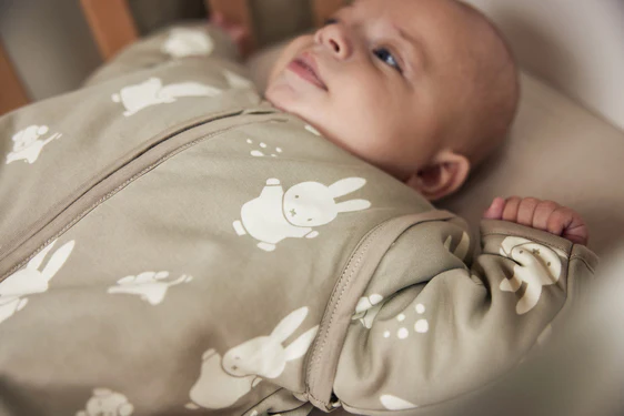 Jollein -Gigoteuse à manches amovibles 70 cm Sleepy Miffy & Snuffy Vert Olive Les gigoteuses & les nids d'ange