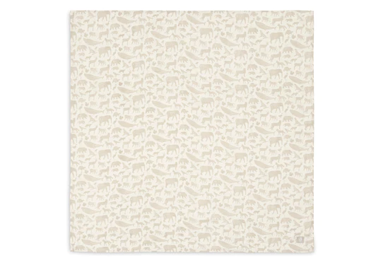 Jollein - Lange gaze de Coton large 115x115cm Animals Nougat (2pack) Les langes
