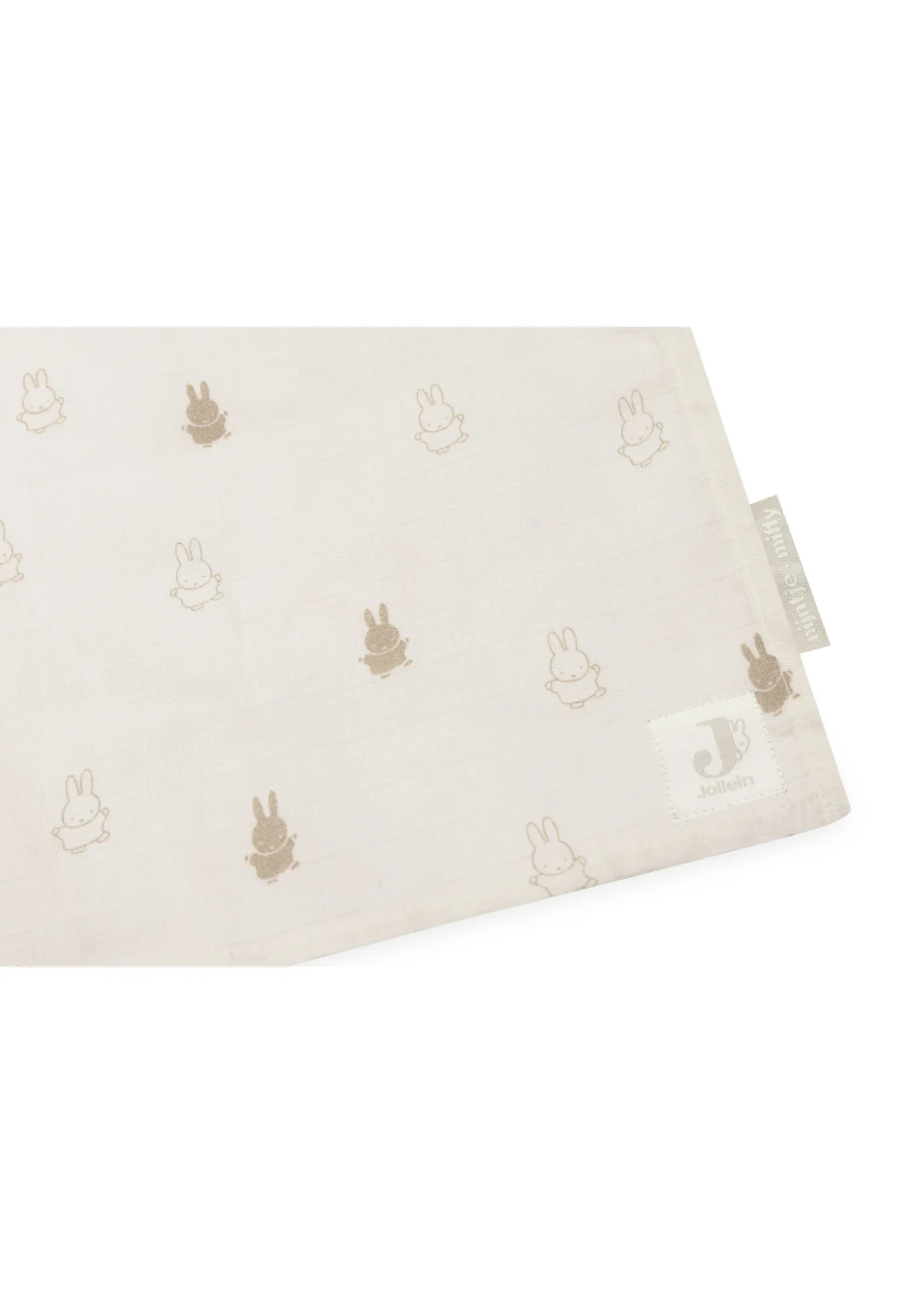 Jollein - Lange Mousseline 115x115cm Happy Miffy Nougat (paquet de 2) Jollein
