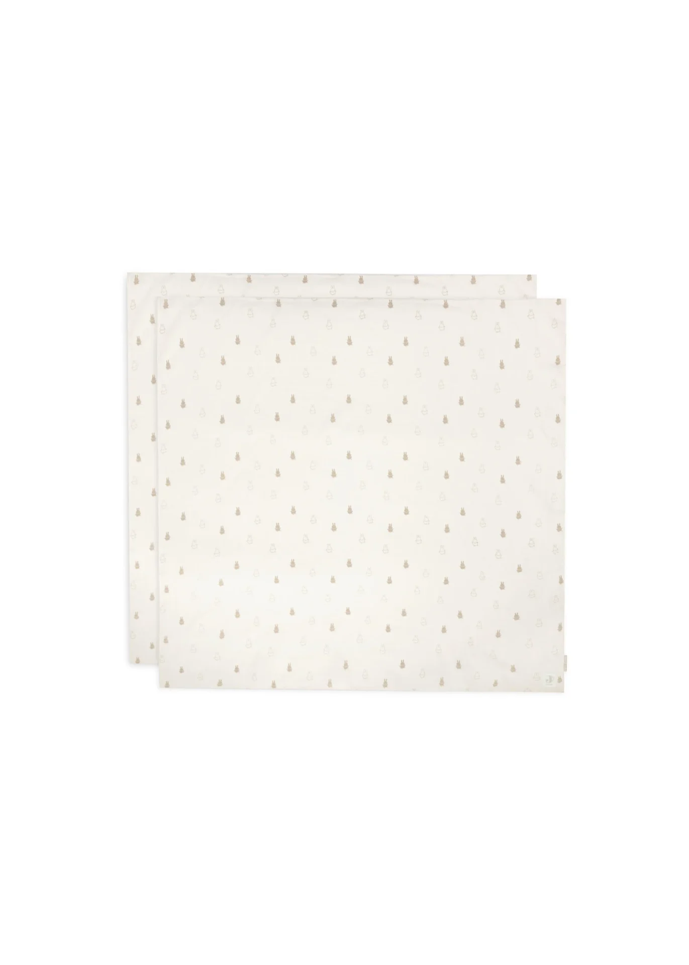 Jollein - Lange Mousseline 115x115cm Happy Miffy Nougat (paquet de 2) Jollein