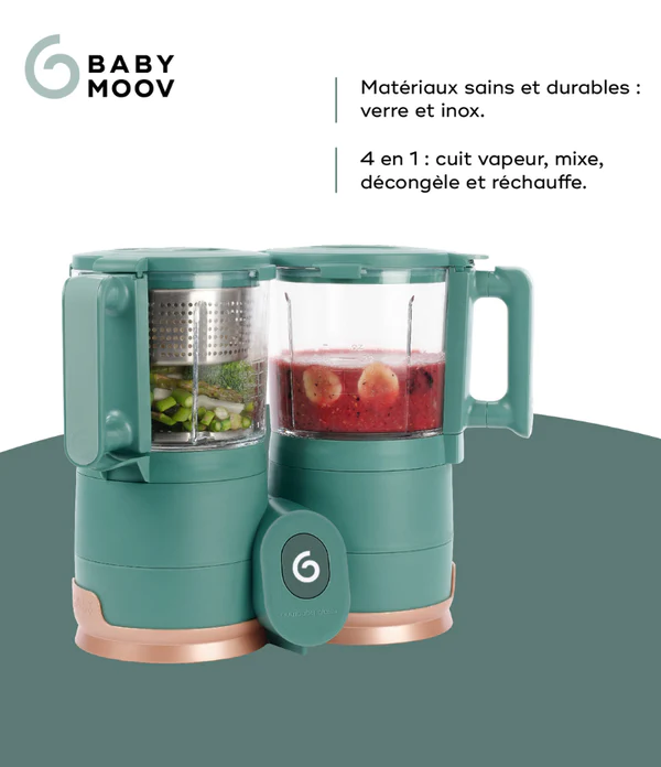 Babymoov - Robot culinaire en verre - Nutribaby Glass Green Forest