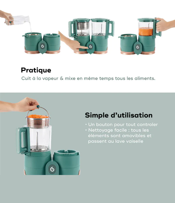 Babymoov - Robot culinaire en verre - Nutribaby Glass Green Forest