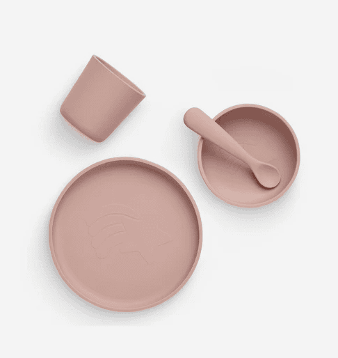 Set de table bébé Silicone Pale Pink (4pcs)