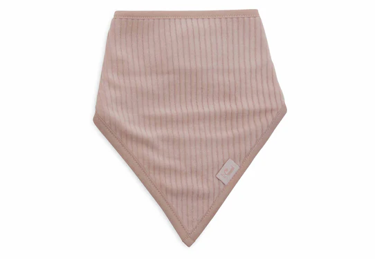 Jollein Bavoir Bandana Velvet Rib - Wild Rose/Ivory - 2 Unités