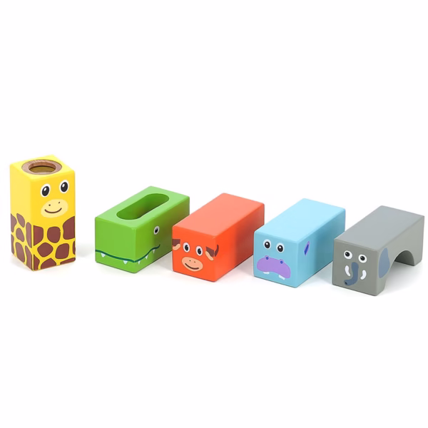 Vilac - cubes sonores en bois, la savane