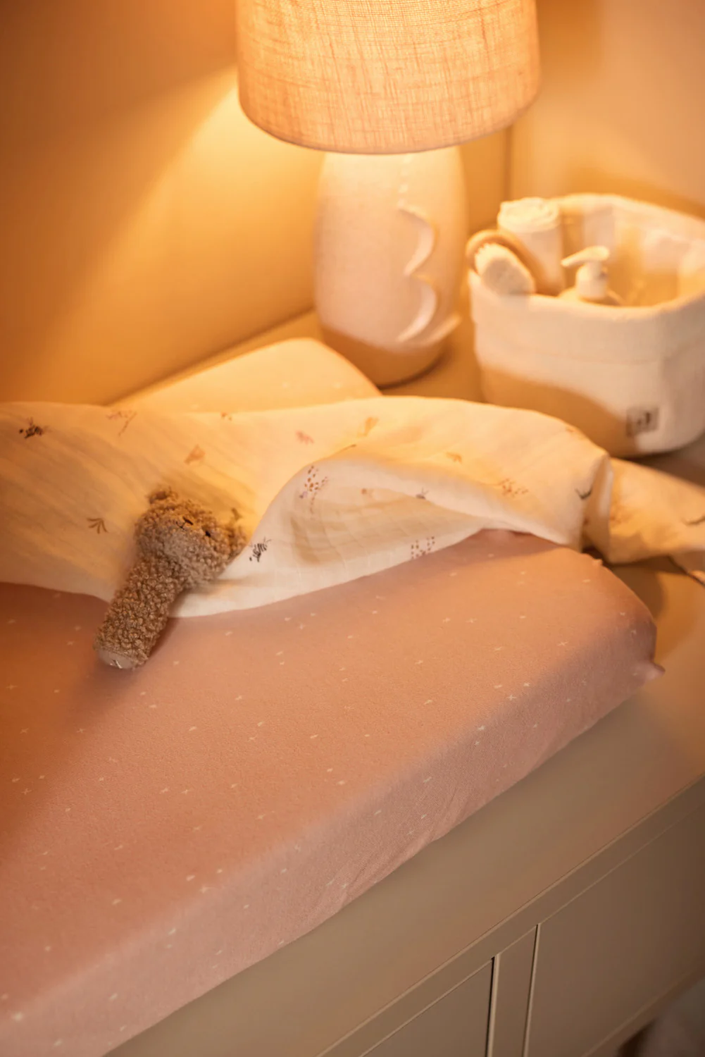 Jollein Housse Matelas à Langer Jersey  50x70cm Twinkling Wild Rose