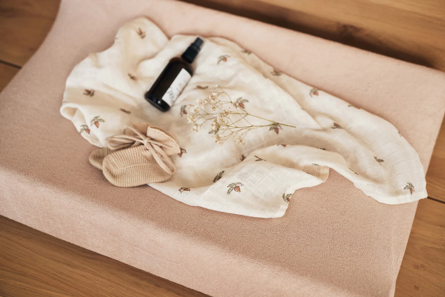 Jollein Housse Matelas à Langer Éponge Wild Rose