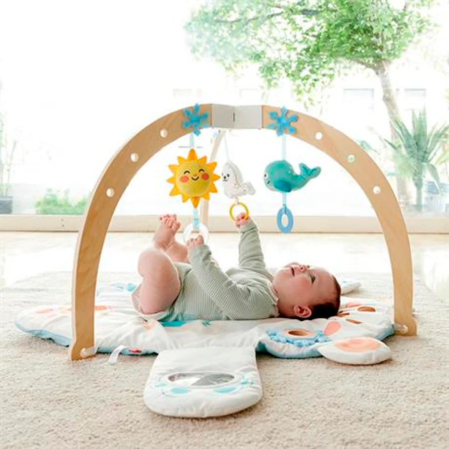 Hape Tapis d’activités Ourson câlin avec arche en bois Éveil et Jeux