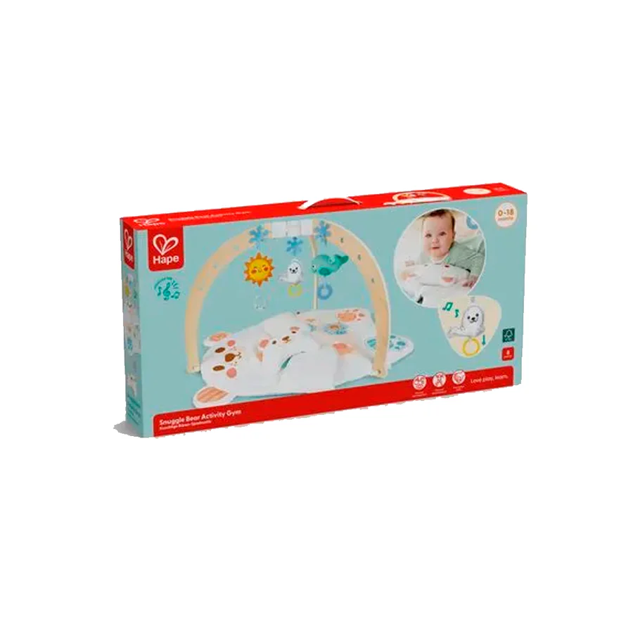 Hape Tapis d’activités Ourson câlin avec arche en bois Éveil et Jeux