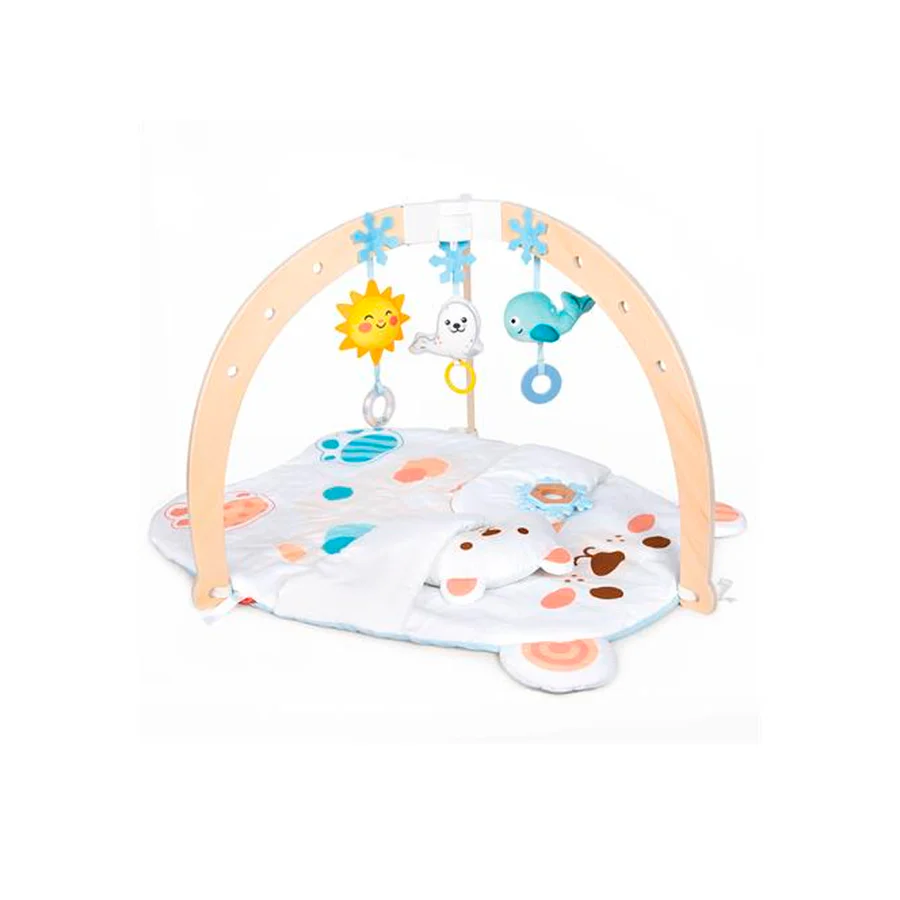 Hape Tapis d’activités Ourson câlin avec arche en bois Éveil et Jeux