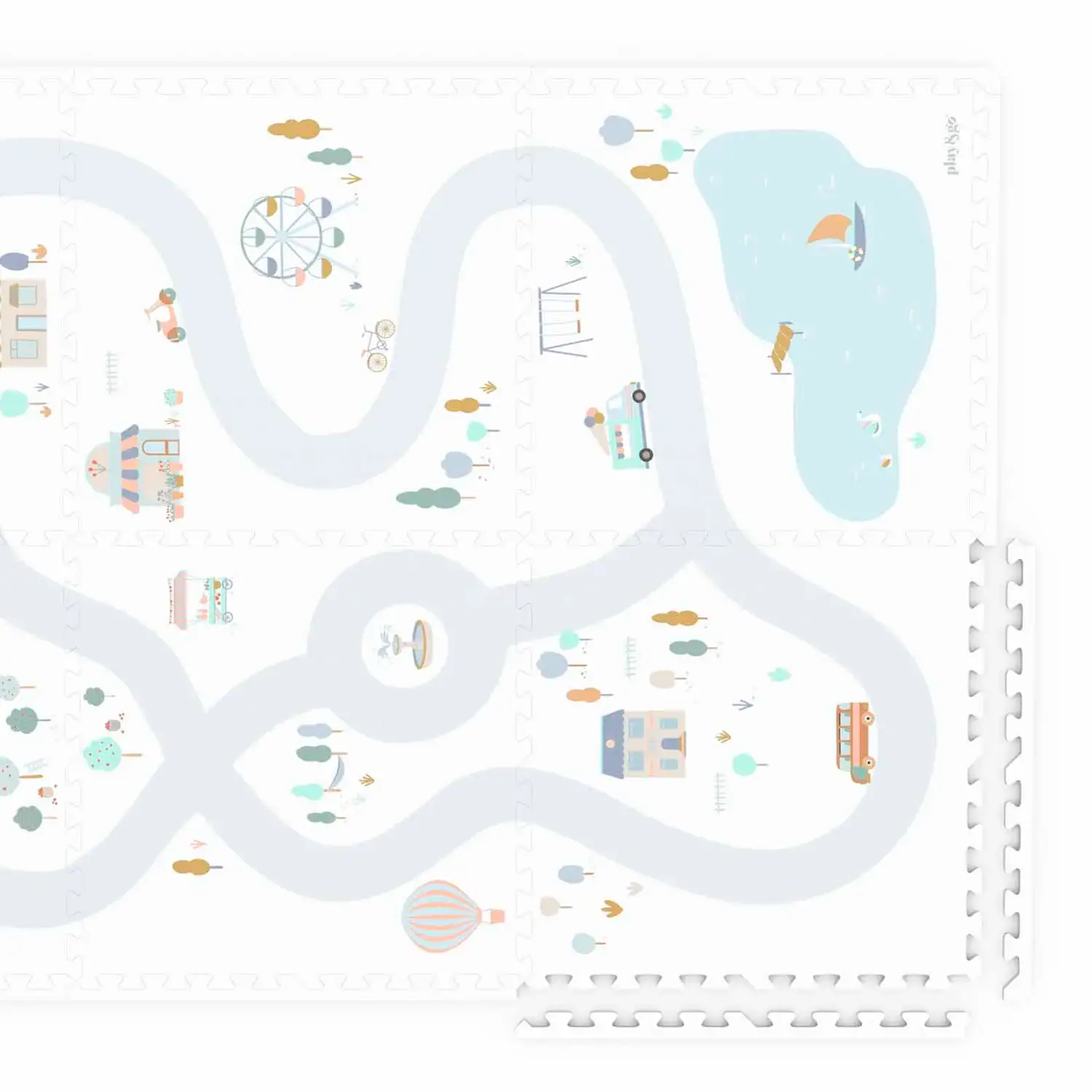 Play&go tapis puzzle EEVAA , boîte de rangement & mini maison - village – Image 8