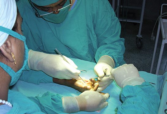 Wide-awake hand surgery procedure photo