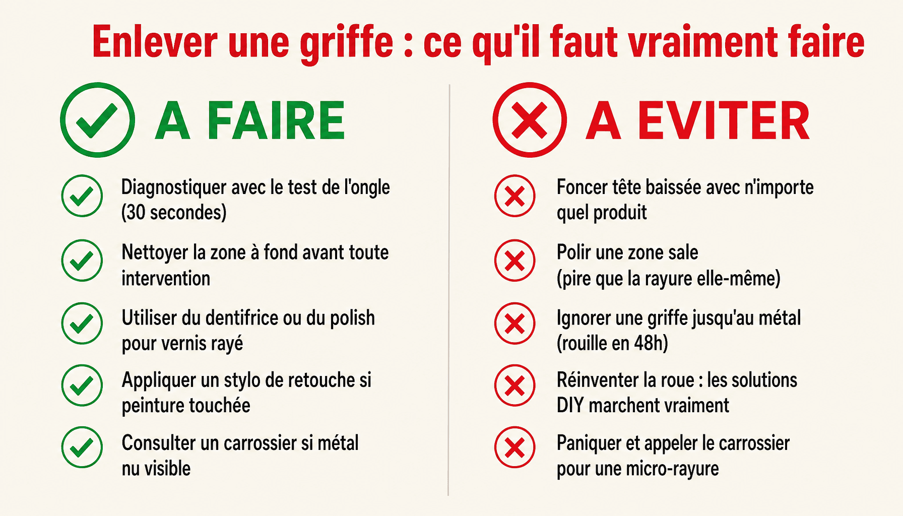 Guide pratique comment enlever les griffes sur une voiture : à faire et à éviter pour débutants