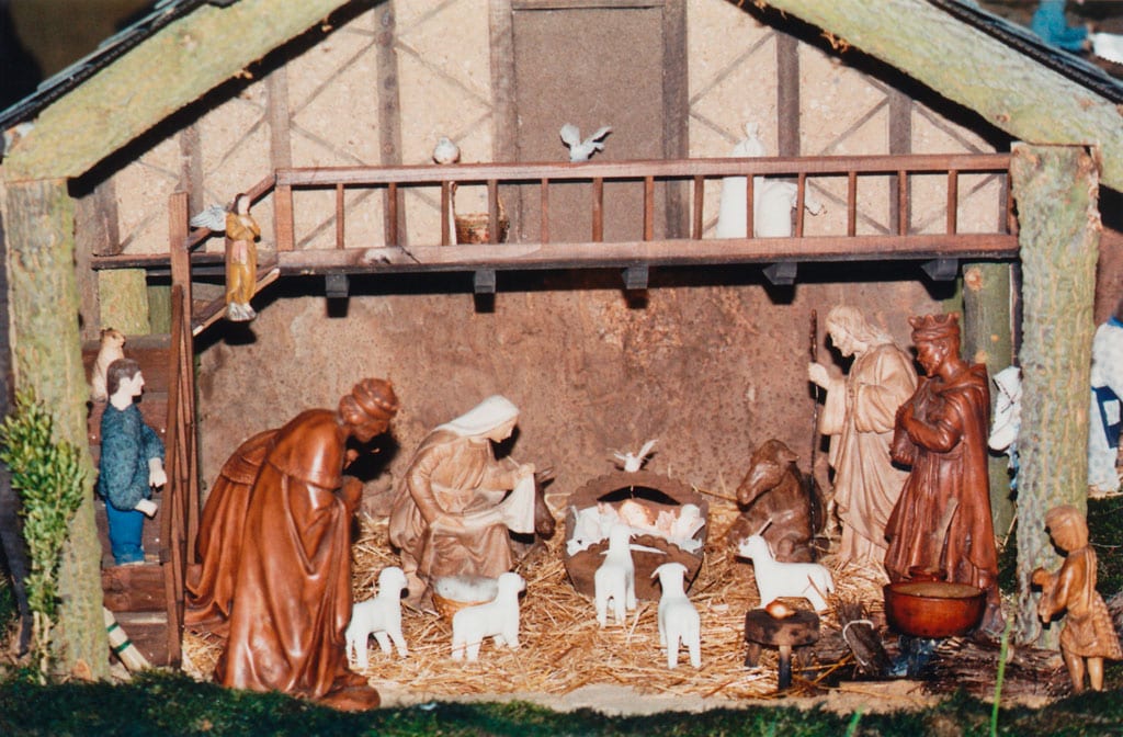 Los reyes magos en el portal de belén.