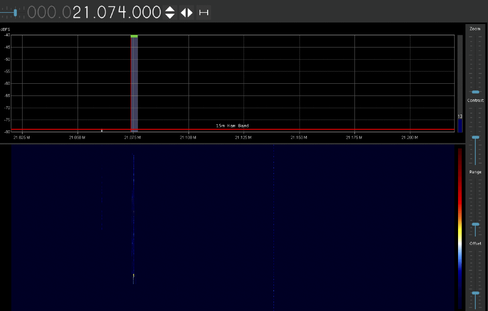Spectrum display example of normal baseline
