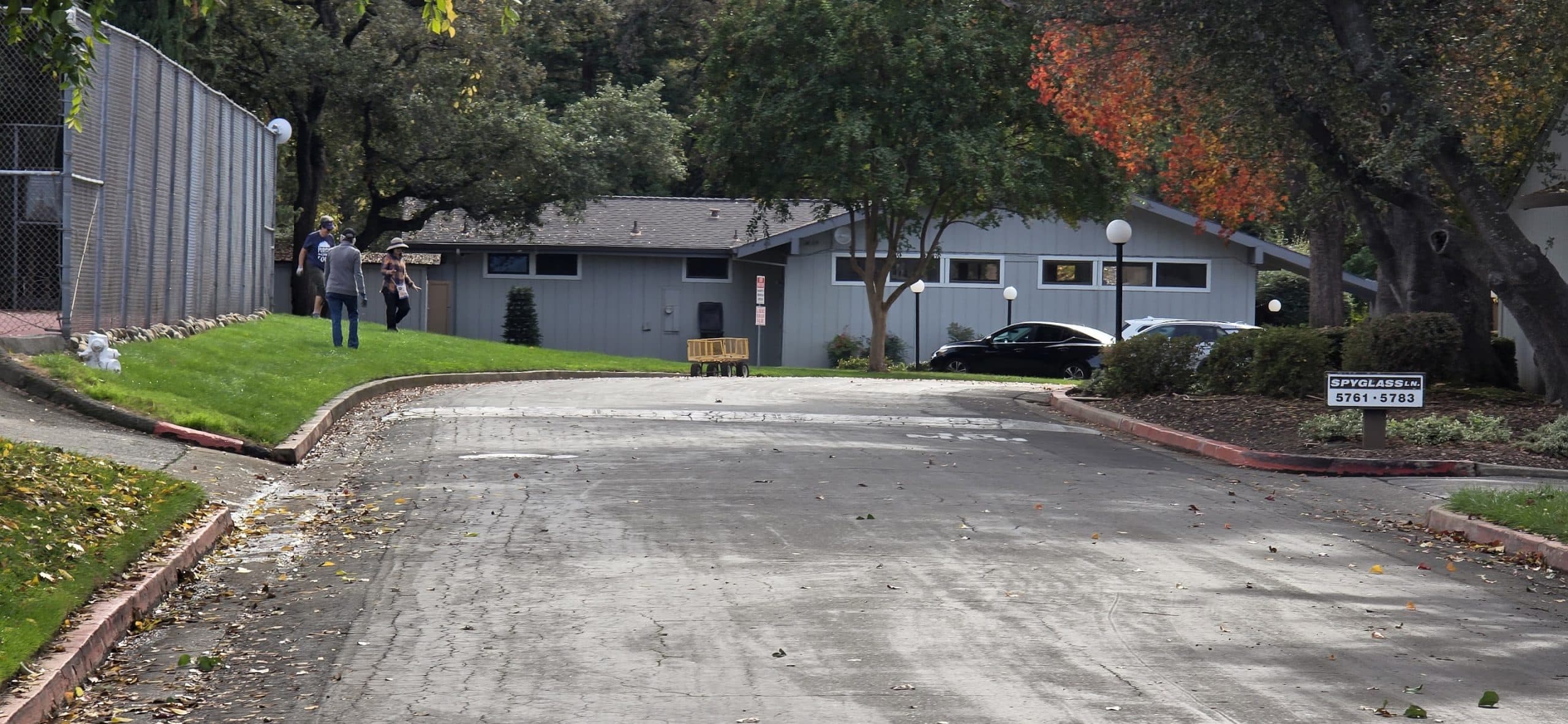 Possible 'completion' of tennis court border rock placement