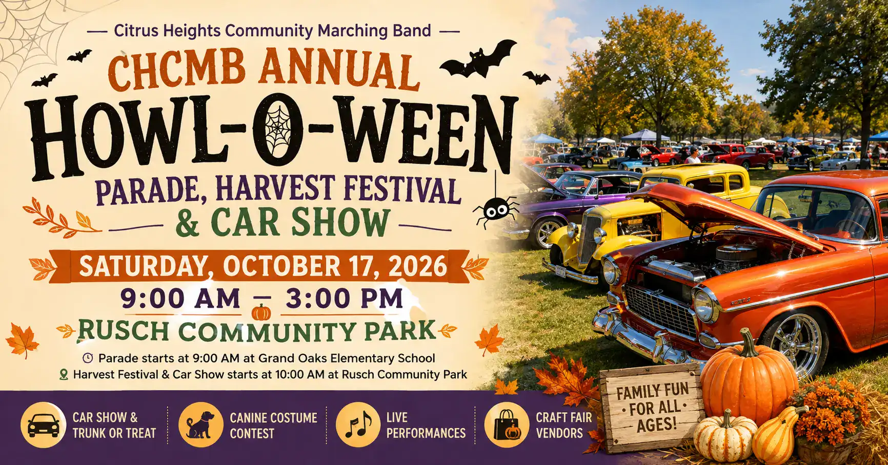Howl-O-Ween Parade and Car Show Citrus Heights Rusch Park