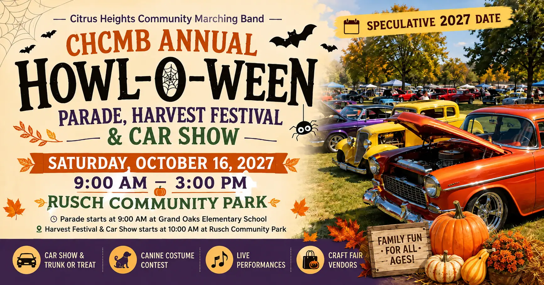 Howl-O-Ween Parade and Car Show Citrus Heights Rusch Park