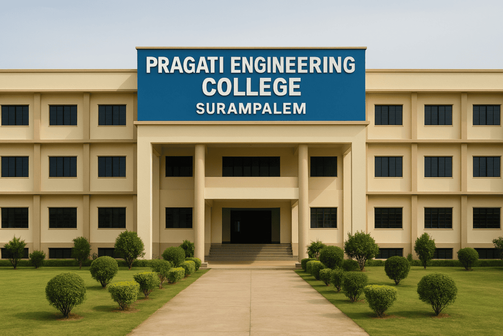Pragati Engineering College, Surampalem: Shaping future innovators amidst a perfect blend of modern design and nature’s serenity.