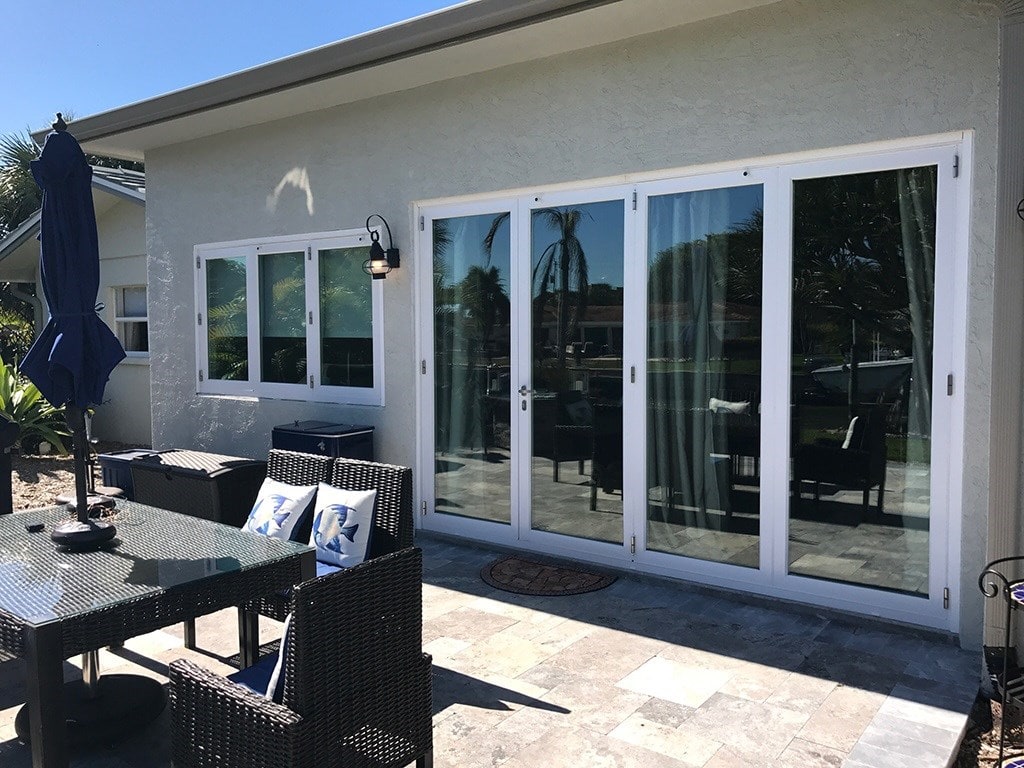 white origin patio doors