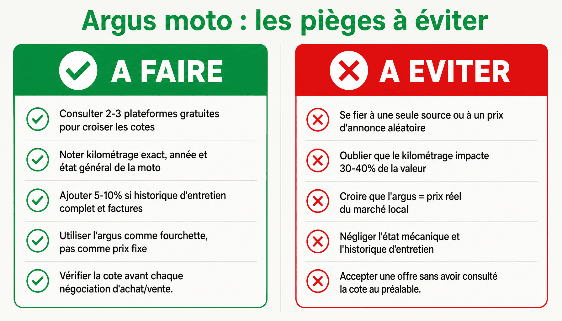 Infographie argus d une moto : bonnes pratiques et erreurs à ne pas faire pour estimer sa cote