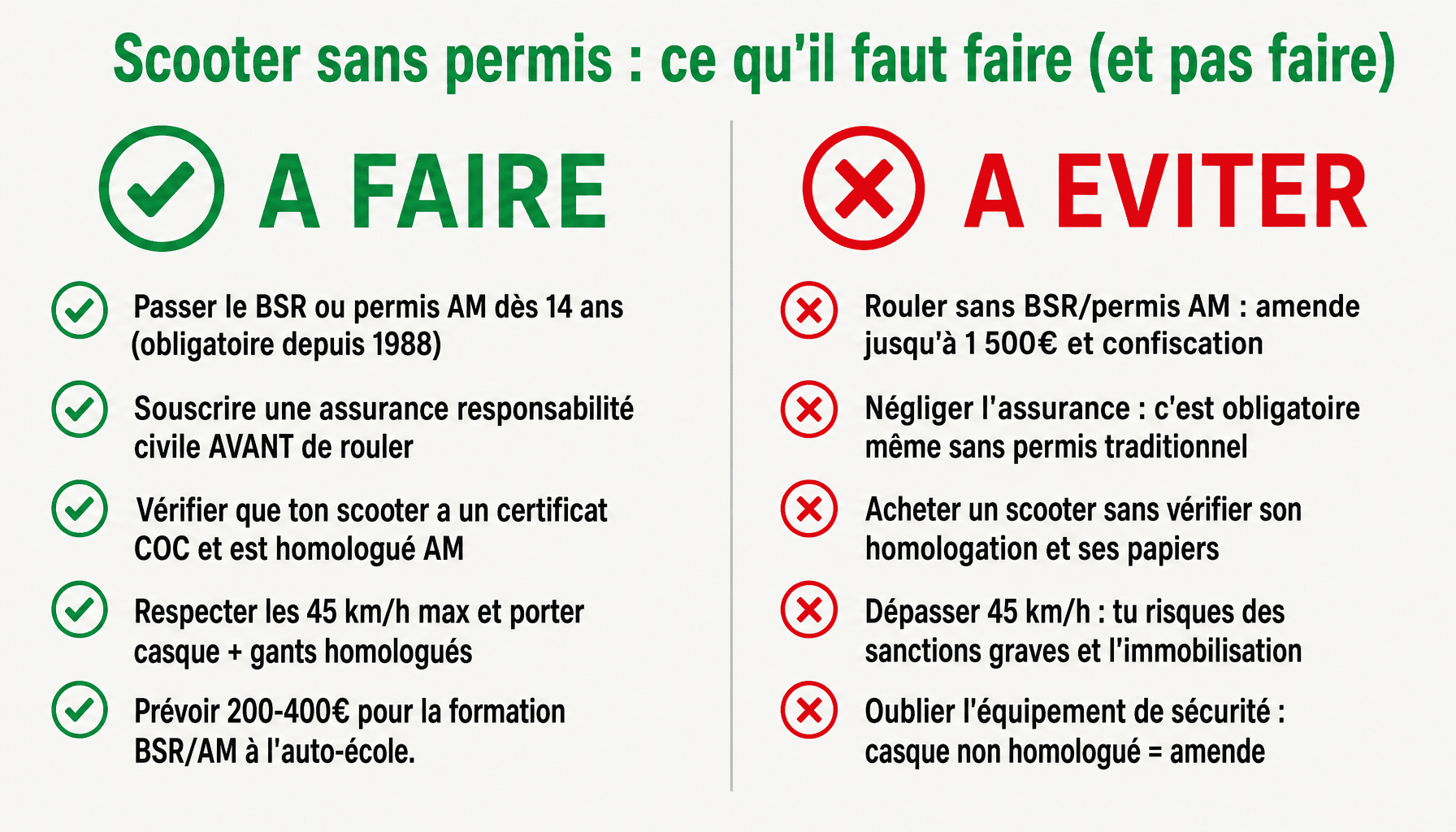 Guide pratique scooter sans permis : obligations légales et erreurs à éviter en France