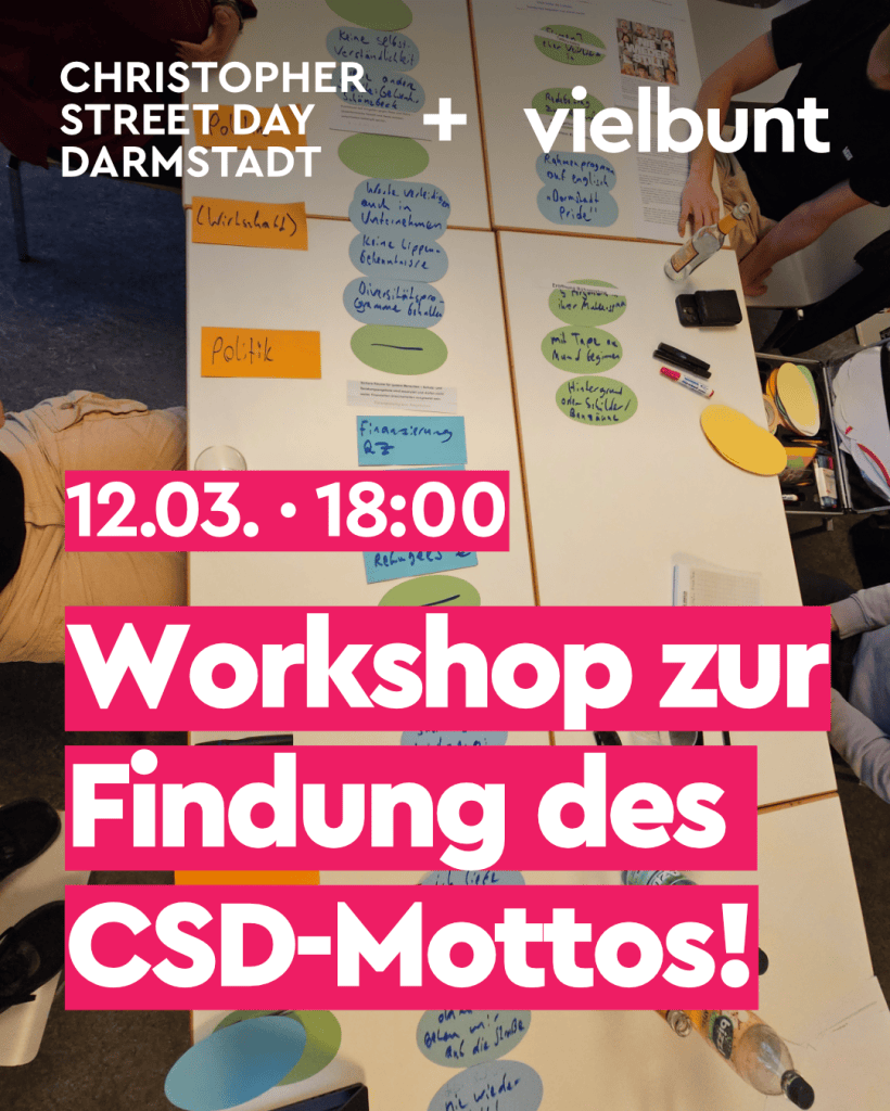 12.03.: Motto-Findung des CSD Darmstadt 2026!