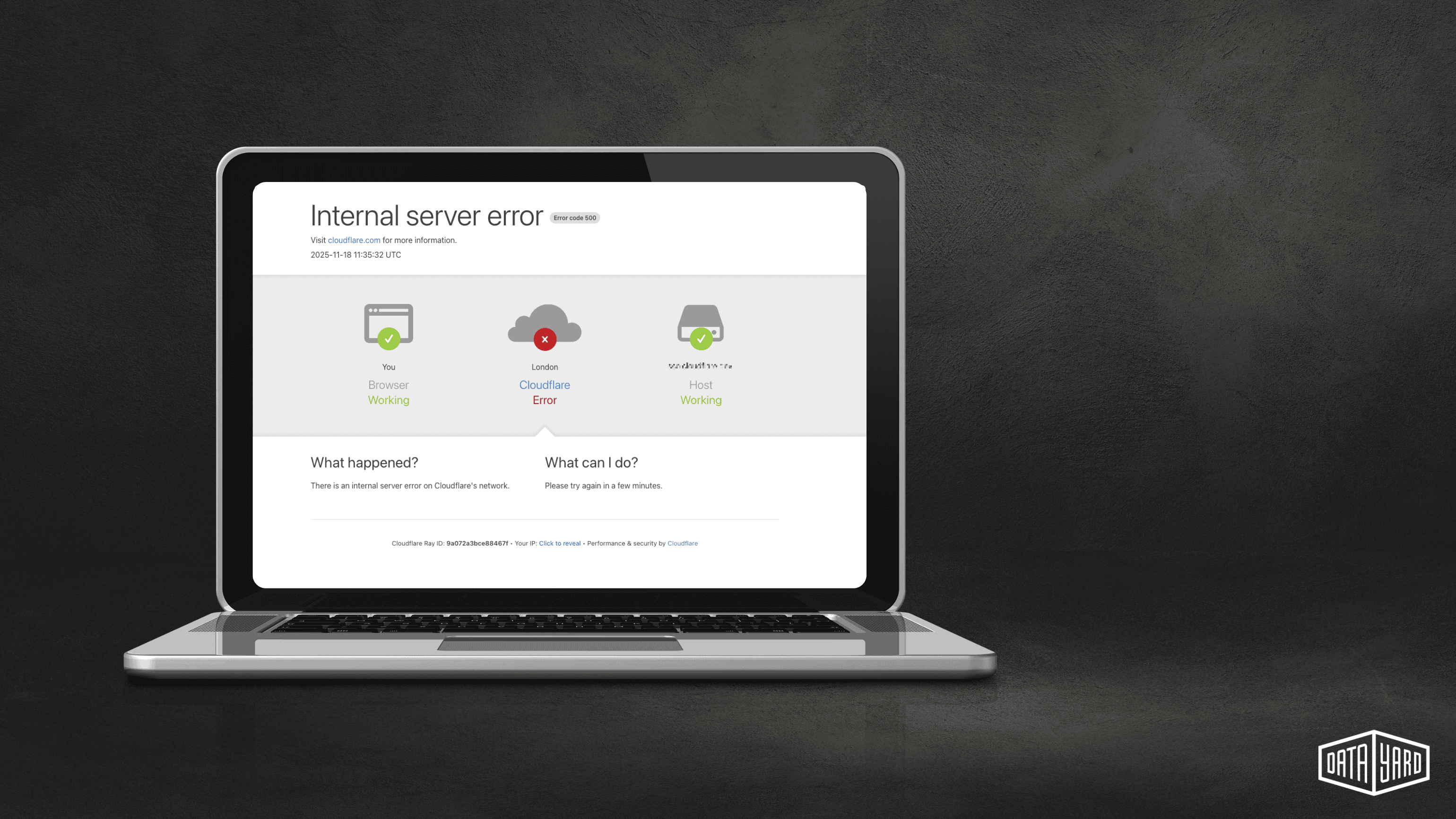 Cloudflare outage picture of laptop in November 2025
