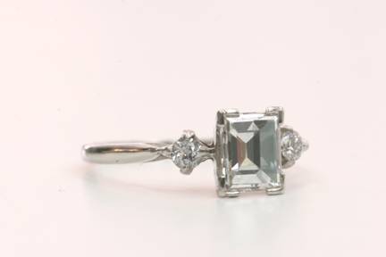 1.04 E VS2 Step Cut Diamond EGL Certified set in Platinum Circa 1900 9920.00
