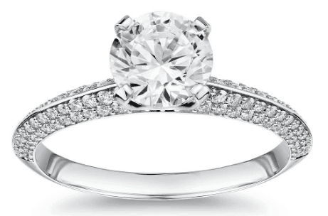 Knife Edge Micro Pave Diamond Engagement Ring from Blue Nile