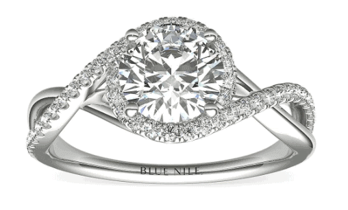 Twisted Halo Engagement Ring