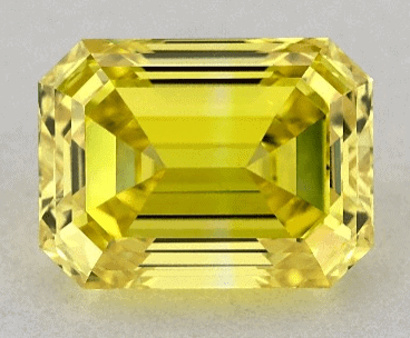 Lab-created yellow emerald diamond