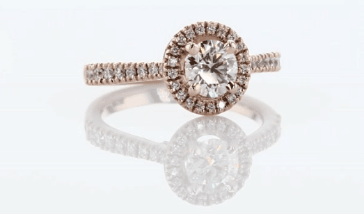 Rose gold diamond engagement ring from Blue Nile